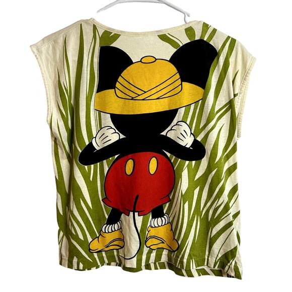 Vintage Mickey Disney Safari 90s AOP Italian Caro Amoroso Tee Size Small - Picture 4 of 4